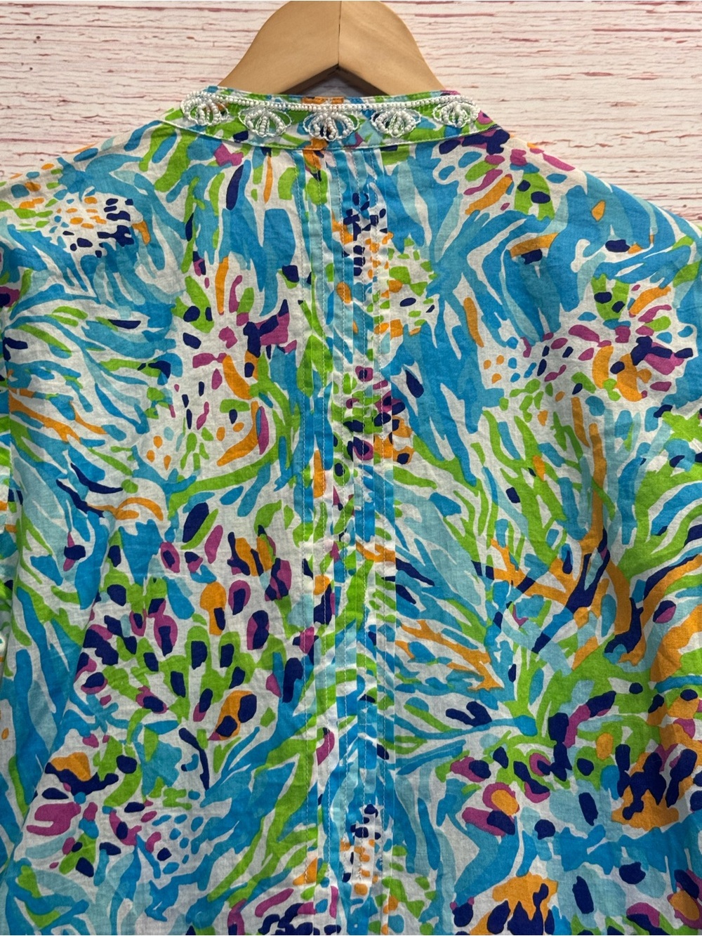 Lilly Pulitzer Sarasota Beaded Tunic Top in Resort White Sea Soirée Sz M - Picture 13 of 14